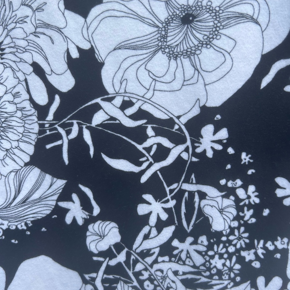 Talbots Floral Sleeveless Dress Women’s 1X Black/white 100% Cotton Shift Stretch - Picture 4 of 14